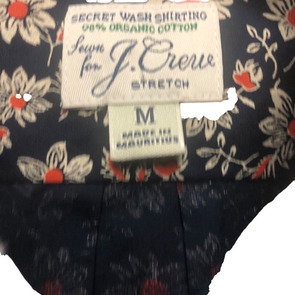 NWT J Crew Stretch Secret Organic Cotton Cottagecore Floral Blouse Slim‎ Medium - Picture 7 of 12